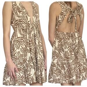 NWOT House Of Harlow 1960 Mini Brown / White‎ Patterned Dress Size Small